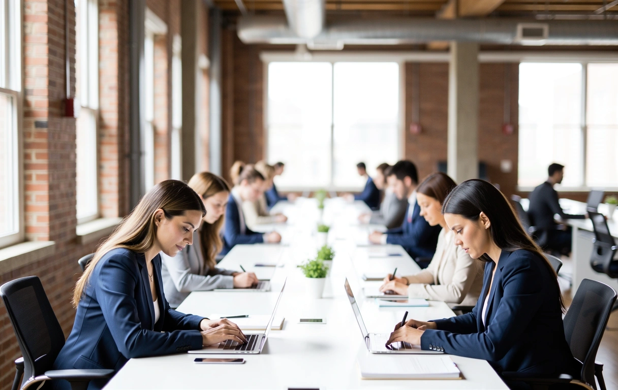 Das Team bei der Arbeit